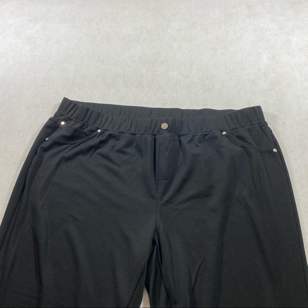 Stretch Comfty Pants Woman Elizabeth & Nicole Black elastic waistband pants - Picture 4 of 14